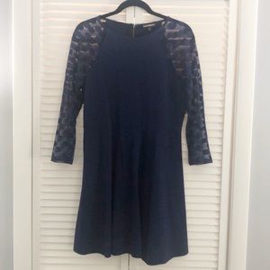 Express Mesh Sleeve Skater Dress Sz L